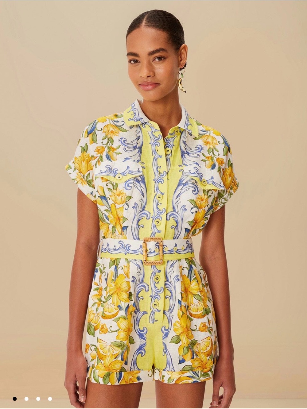 Farm Rio Off-White Sicily Scarf Euroflax™
Premium Linen Romper, size M 🍋 - Picture 2 of 7